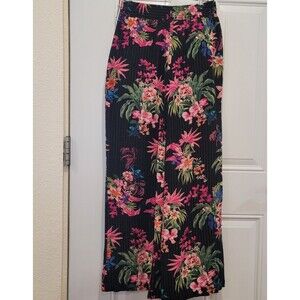 INC International Concepts Metallic Floral High Rise Wide Leg Pants Size Small
